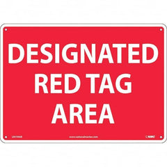 NMC - "Designated Red Tag Area", 10" Long x 14" Wide, Aluminum Safety Sign - Rectangular, Use for Workplace/Safety - A1 Tooling