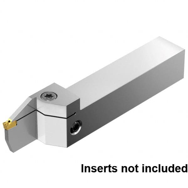 22mm Max Depth, 2mm to 2mm Width, External Right Hand Indexable Grooving/Cutoff Toolholder 125mm OAL, 20mm x 20mm Shank, Uses EG0200M02P02 Inserts, EVSM Toolholder, Through Coolant, Series EVSM