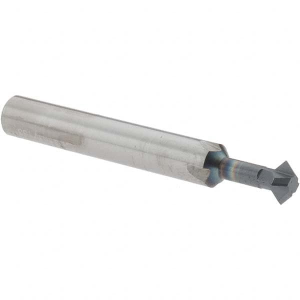 Accupro - 1/4° 1/4" Cut Diam, 1/8" Cut Width, 1/4" Shank, Solid Carbide Double-Angle Cutter - A1 Tooling