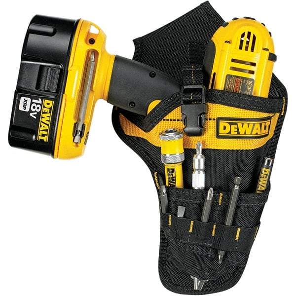 CLC - Drill/Impact Driver Holster with 9 Pockets - Ballistic Polyester, Black/Yellow - A1 Tooling