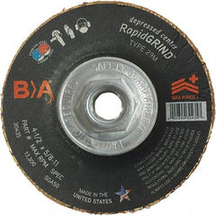 BULLARD - 50 Grit, 4-1/2" Wheel Diam, 1/8" Wheel Thickness, Type 29 Depressed Center Wheel - Coarse Grade, Ceramic, 13,300 Max RPM, Compatible with Angle Grinder - A1 Tooling