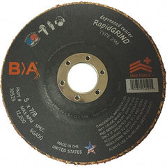 BULLARD - 50 Grit, 5" Wheel Diam, 1/8" Wheel Thickness, 7/8" Arbor Hole, Type 29 Depressed Center Wheel - Coarse Grade, Ceramic, 12,200 Max RPM, Compatible with Angle Grinder - A1 Tooling