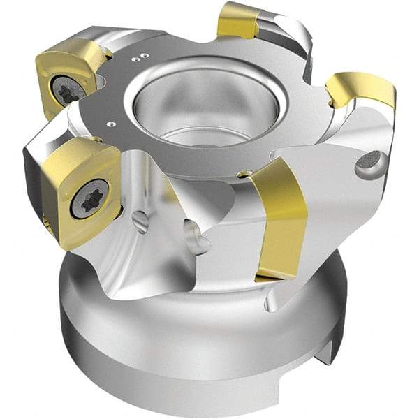 Seco - 5 Inserts, 37mm Cutter Diam, 1.8mm Max Depth of Cut, Indexable High-Feed Face Mill - 22mm Arbor Hole Diam, 0.4094" Keyway Width, 40mm High, R220.21-LP09 Toolholder, LPKT09 Inserts, Series High Feed - A1 Tooling