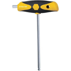 Wiha - 3/16" Hex, T-Handle Cushion Grip, Ball End Hex Key - 6-7/8" OAL, Dual Composite, Inch System of Measurement - A1 Tooling