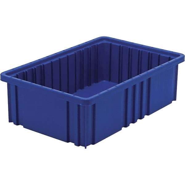 Quantum Storage - 40 Lb Load Capacity Blue Polypropylene Dividable Container - Stacking, 5" Long x 10.9" Wide x 16-1/2" High - A1 Tooling