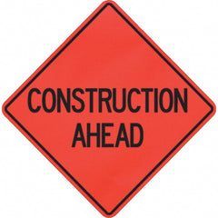 PRO-SAFE - "Construction Ahead," 48" Wide x 48" High Vinyl Traffic Control Sign - A1 Tooling