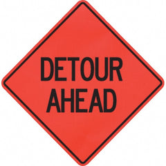 PRO-SAFE - "Detour Ahead," 48" Wide x 48" High Vinyl Traffic Control Sign - A1 Tooling