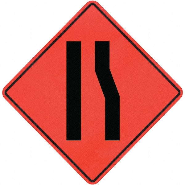 PRO-SAFE - Lanes Merging Left, 36" Wide x 36" High Vinyl Traffic Control Sign - A1 Tooling