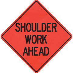 PRO-SAFE - "Shoulder Work Ahead," 48" Wide x 48" High Vinyl Traffic Control Sign - A1 Tooling