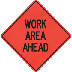 PRO-SAFE - "Work Area Ahead," 36" Wide x 36" High Vinyl Traffic Control Sign - A1 Tooling