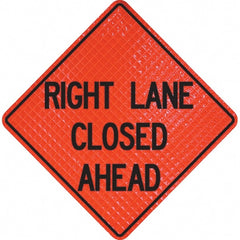 PRO-SAFE - "Right Lane Closed Ahead," 36" Wide x 36" High Vinyl Traffic Control Sign - A1 Tooling