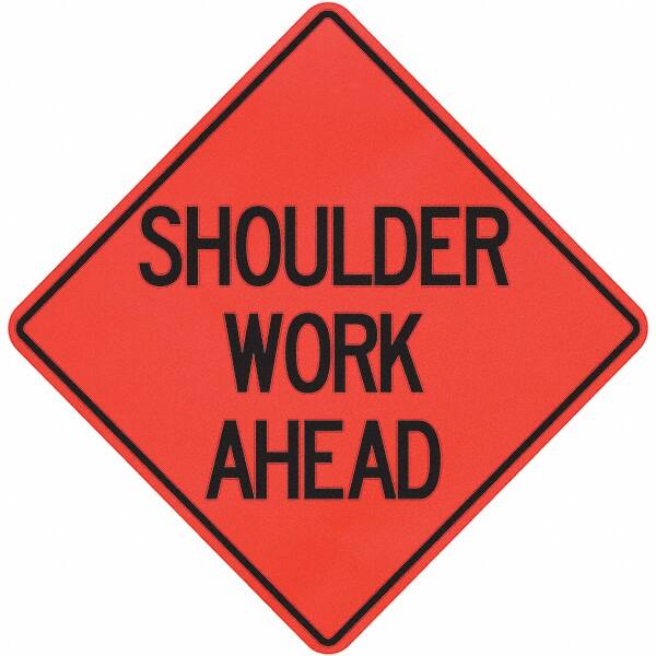 PRO-SAFE - "Shoulder Work Ahead," 36" Wide x 36" High Vinyl Traffic Control Sign - A1 Tooling