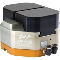 Air Vise Workholding - 4" Jaw Width, 15/16" Throat Depth, Air Precision Self Centering Vise - 200 Max Operating psi - A1 Tooling