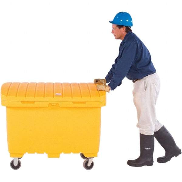 UltraTech - 15 Cu Ft, 350 Lb Load Capacity Safety Orange Polyethylene Tote Container - 48" Long x 31" Wide x 41.8" High, Lid Included - A1 Tooling