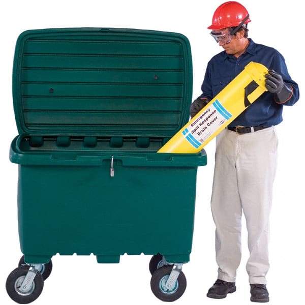 UltraTech - 15 Cu Ft, 350 Lb Load Capacity Green Polyethylene Tote Container - 48" Long x 31" Wide x 41.8" High, Lid Included - A1 Tooling