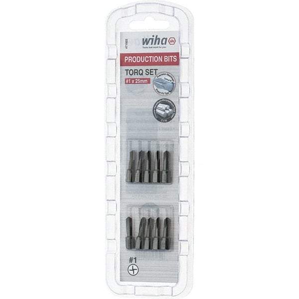 Wiha - 1/4" Drive, #1 Torq-Set Screwdriver Bit - 1" OAL - A1 Tooling