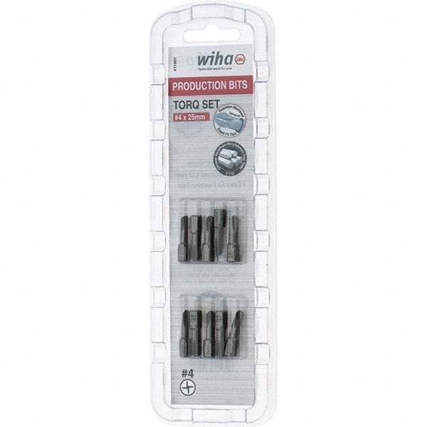 Wiha - 1/4" Drive, #4 Torq-Set Screwdriver Bit - 1" OAL - A1 Tooling