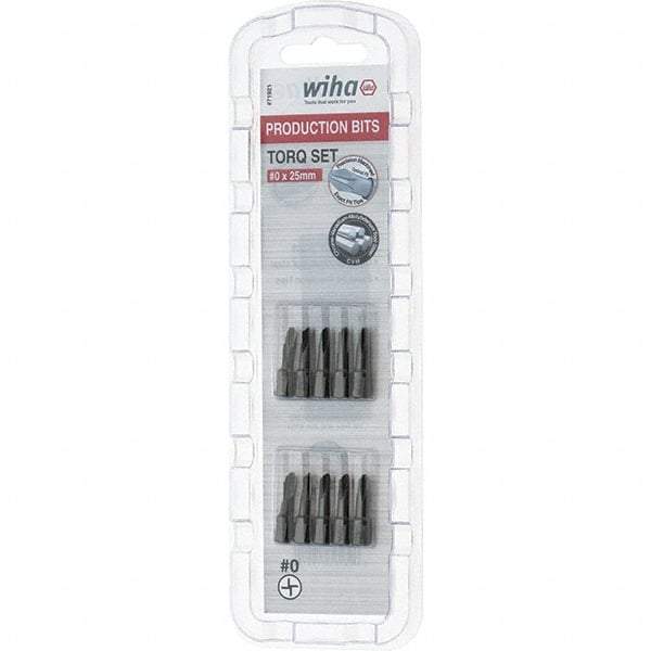 Wiha - 1/4" Drive, #0 Torq-Set Screwdriver Bit - 1" OAL - A1 Tooling