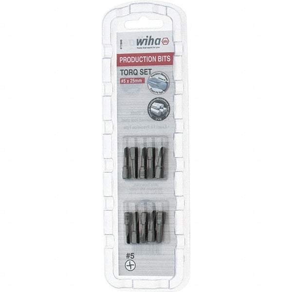 Wiha - 1/4" Drive, #5 Torq-Set Screwdriver Bit - 1" OAL - A1 Tooling