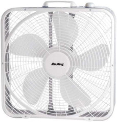 Air King - 20" Blade, 1/25 hp, 2,220/1,920/1,530 CFM, Fixed Box Fan - 1 Amp Rating, 110 Volts, 3 Speed, 955 RPM - A1 Tooling