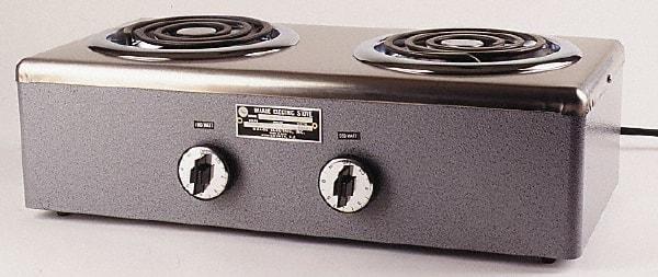 WAAGE - 20" Long x 10 Wide x 7" High, 115 Volt Hot Plate - 2 Burner, 1600 Watt, 14 Amps - A1 Tooling