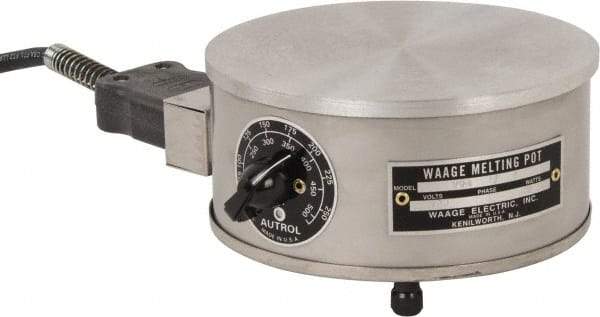 WAAGE - 4" High, 115 Volt Hot Plate - 150 to 550°F, 1 Burner, 600 Watt, 6" Diam, 6 Amps - A1 Tooling