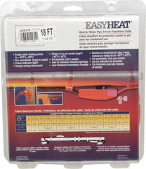 EasyHeat - 18' Long, Preassembled, Fixed Length, Fixed Wattage, Protection Heat Cable - 120 Input Volts, 126 Watts - A1 Tooling