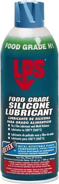 LPS - 16 oz Aerosol Dry Film/Silicone Penetrant/Lubricant - Clear, -40°F to 392°F, Food Grade - A1 Tooling