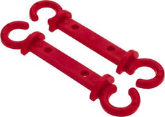 PRO-SAFE - 1/4" High x 1" Long x 2" Wide Barrier Connecting Link - Celcon, Celcon Finish, Red, Use with Plastic Chain - A1 Tooling