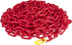 PRO-SAFE - 50' Long x 2" Wide Plastic Heavy-Duty Chain - Red - A1 Tooling