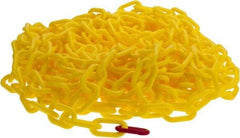 PRO-SAFE - 50' Long x 2" Wide Plastic Heavy-Duty Chain - Yellow - A1 Tooling