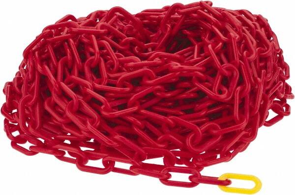 PRO-SAFE - 100' Long x 2" Wide Plastic Chain - Red - A1 Tooling