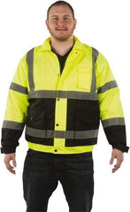 Utility Pro Wear - Size 2XL Cold Weather & High Visibility Jacket - Yellow, Polyester & Teflon, Zipper, Snaps Closure - A1 Tooling