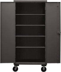 Durham - 4 Shelf Mobile Storage Cabinet - Steel, 36" Wide x 24" Deep x 80" High, Gray - A1 Tooling