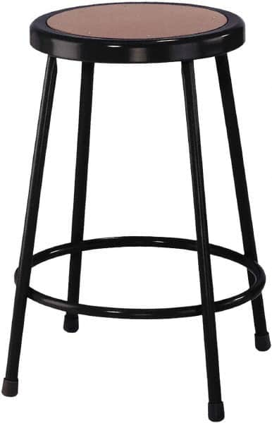 NPS - 24 Inch High, Stationary Fixed Height Stool - 14 Inch Deep x 14 Inch Wide, Hardboard Seat, Black - A1 Tooling