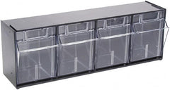 Deflect-o - 4 Compartment, 23-5/8 Inch Wide x 6-5/8 Inch Deep x 8-1/8 Inch High, Covered Modular - Plastic, Black and Clear - A1 Tooling