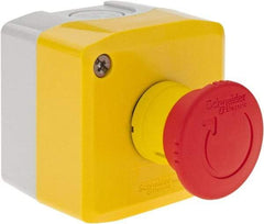 Square D - Extended Mushroom Head, Pushbutton Switch Only - Round, Red Pushbutton, Nonilluminated, Shock and Vibration Resistant - A1 Tooling