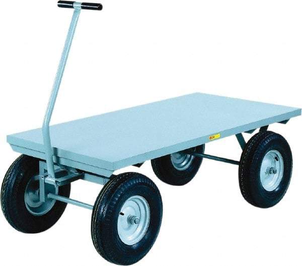 Little Giant - 3,000 Lb Capacity Steel Wagon Truck - Steel Deck, 36" OAW, 60" Platform Length x 18-1/2" Platform Height, Pneumatic Casters - A1 Tooling