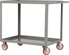 Little Giant - 1,200 Lb Capacity, 30" Wide x 60" Long x 35" High Service Cart - 2 Shelf, Steel, 2 Rigid/2 Swivel Casters - A1 Tooling