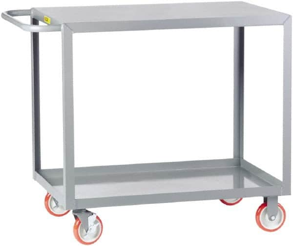 Little Giant - 1,200 Lb Capacity, 18" Wide x 24" Long x 35" High Service Cart - 2 Shelf, Steel, 2 Rigid/2 Swivel Casters - A1 Tooling