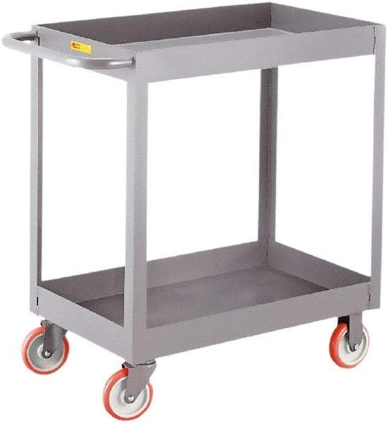 Little Giant - 1,200 Lb Capacity, 18" Wide x 30" Long x 35" High Deep Shelf Cart - 2 Shelf, Steel, 2 Rigid/2 Swivel Casters - A1 Tooling