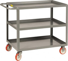 Little Giant - 1,200 Lb Capacity, 24" Wide x 36" Long x 35" High Service Cart - 3 Shelf, Steel, 2 Rigid/2 Swivel Casters - A1 Tooling