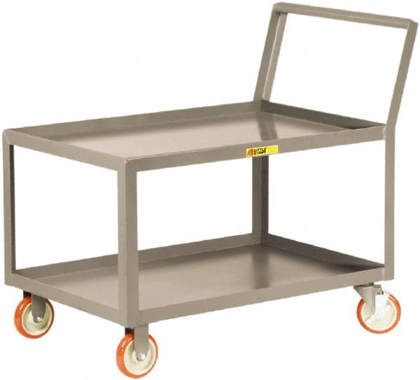 Little Giant - 1,200 Lb Capacity, 24" Wide x 36" Long x 35-3/4" High Standard Utility Cart - 2 Shelf, Steel, 2 Rigid/2 Swivel Casters - A1 Tooling