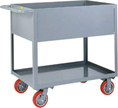 Little Giant - 3,600 Lb Capacity, 18" Wide x 35-1/2" Long x 36-1/2" High Deep Shelf Cart - 2 Shelf, Steel, 2 Rigid/2 Swivel Casters - A1 Tooling