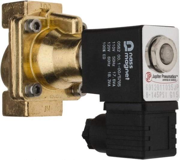 PRO-SOURCE - 1/2", 2/2 Way Steam Series Stacking Solenoid Valve - 110 VAC, 4.5 CV Rate, 4.19" High x 2.76" Long - A1 Tooling