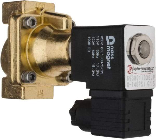 PRO-SOURCE - 3/8", 2/2 Way Steam Series Stacking Solenoid Valve - 110 VAC, 4.5 CV Rate, 4.19" High x 2.76" Long - A1 Tooling