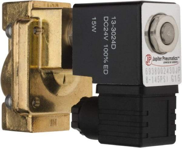 PRO-SOURCE - 3/8", 2/2 Way Stacking Solenoid Valve - 24 VDC, 4.5 CV Rate, 4.19" High x 2.83" Long - A1 Tooling