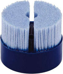 Tanis - 2" 80 Grit Ceramic Crimped Disc Brush - Drive Arbor Connector, 1-1/4" Trim Length, 3/8" Arbor Hole - A1 Tooling