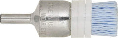 Tanis - 220 Grit, 1/2" Brush Diam, Crimped, End Brush - 1/4" Diam Steel Shank, 10,000 Max RPM - A1 Tooling