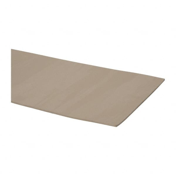 Made in USA - 24" Long, 12" Wide, Natural Gum Rubber Foam Sheet - 35 to 45 Durometer, Tan, -20 to 140°F, 3,000 psi Tensile Strength, Stock Length - A1 Tooling